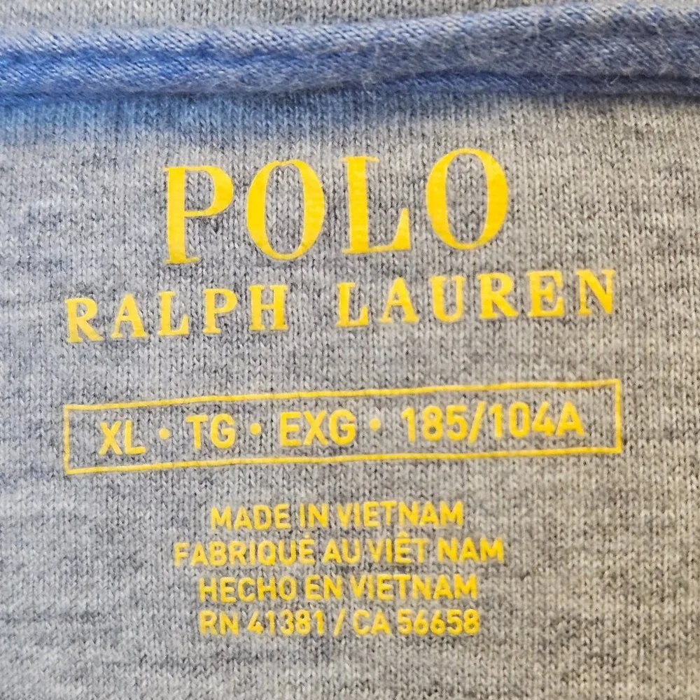 Polo Ralph Lauren Luxury Jersey, light blue quarter-zip pullover, size XL
